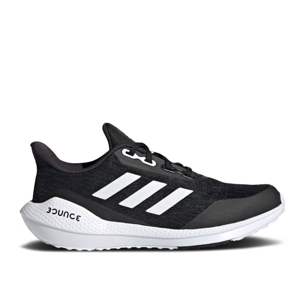 Adidas women’s or kids EQ21 RUN J BLACK WHITE sneakers Size 5